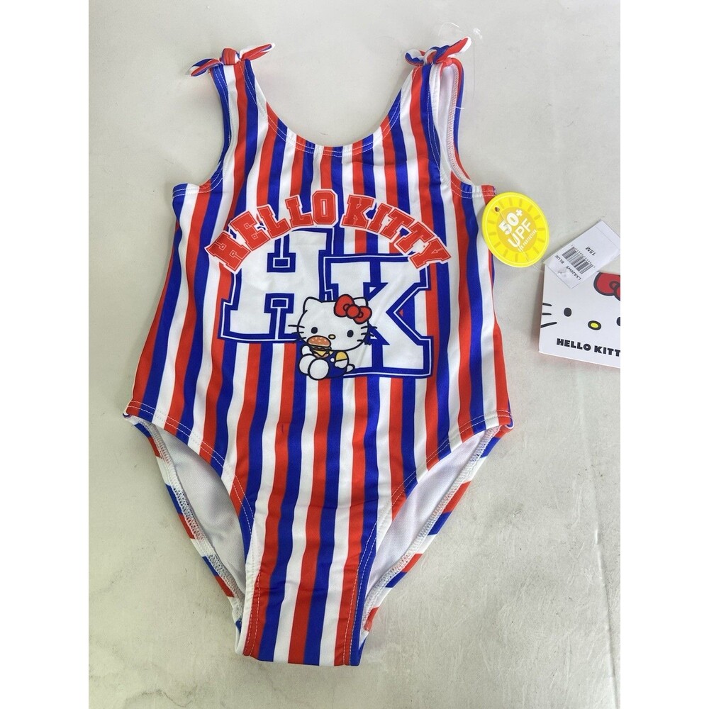 Sanrio Hello Kitty Striped One Piece Swim Swimsuit Swimwear Girls Size 18 Months